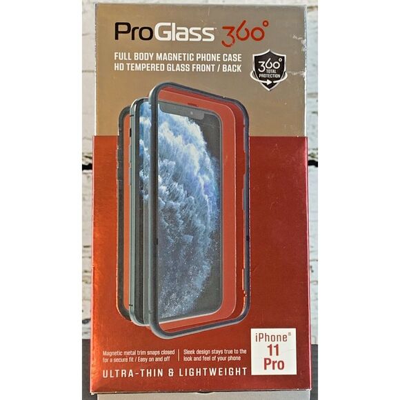 ProGlass 360 iPhone 11 Pro Case Magnetic Full Body HD Tempered Glass - Picture 1 of 2
